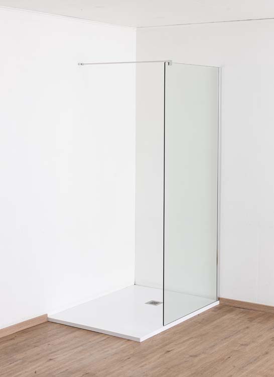 Douche de plain-pied Anais 107 x 200 cm verre transparant - chrome