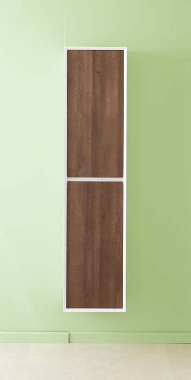 Armoire colonne Ace blanc mat/chêne 400 x 350 x 1700 mm