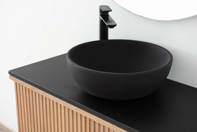 Lavabo béton rond 435x170mm noir