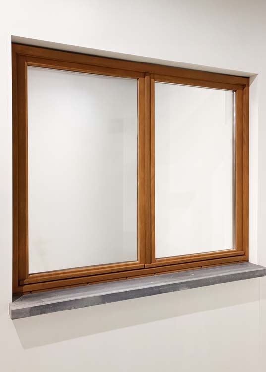 Fenêtre battant bois Meranti Trae 2 vantaux 55mm naturel 1500 x 1000mm