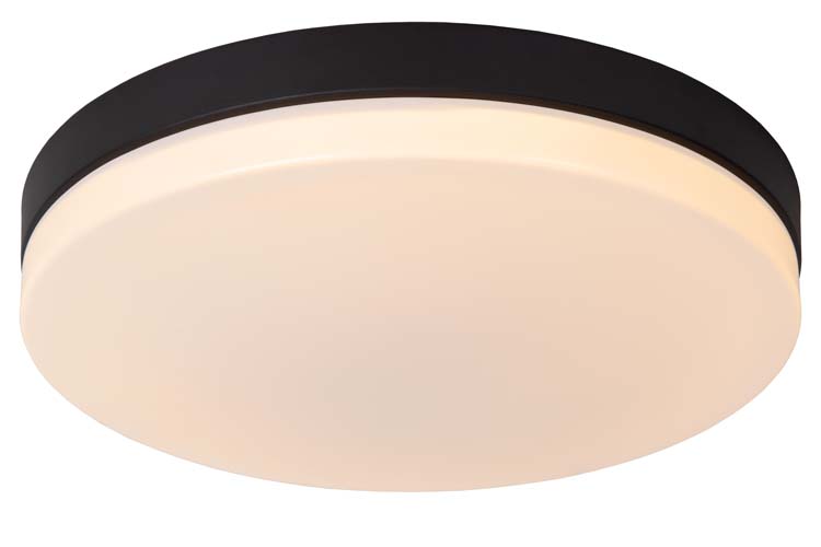 BISKIT - Plafonnier Salle de bains - Ø 40 cm - LED - 1x36W 2700K - IP44 - Noir