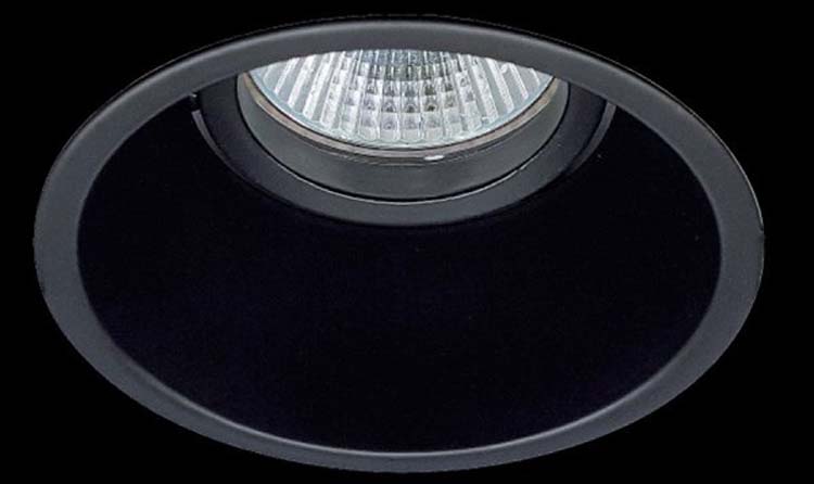 Spot à encastrer rond noir diam 82 mm GU10 lampe exclus