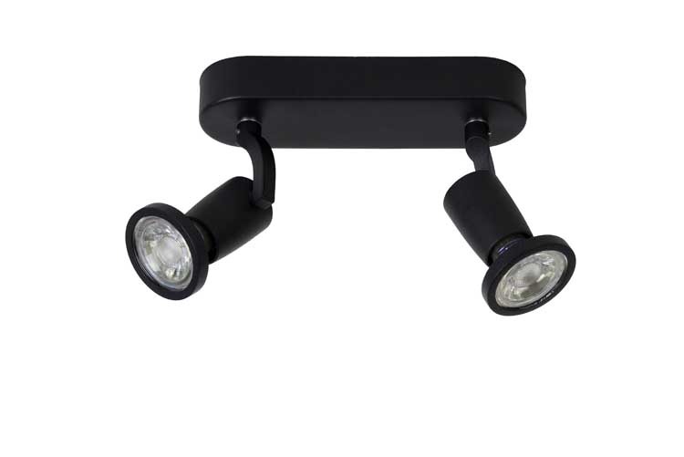 Lucide JASTER-LED - Spot plafond - LED - GU10 - 2x5W 2700K - Noir