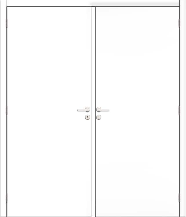 Complete dubbele binnendeur tubespaan 2x 63cm wit 201.5cm