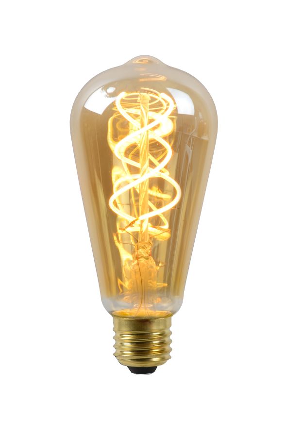 Lucide LED Bulb - Filament lamp - Ø 6,4 cm - Dimb - E27 - 1x5W - Amber