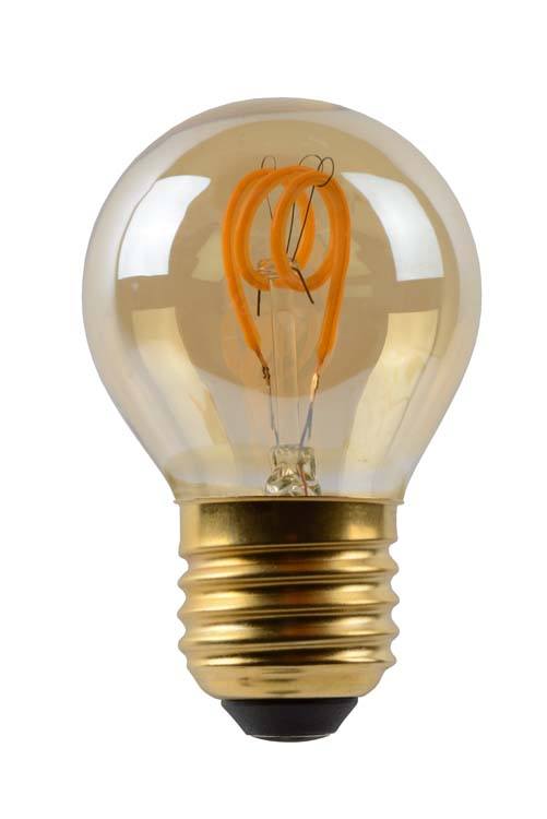 LED Bulb - Filament lamp - Ø 4,5 cm - Dimb - E27 - 1x3W - Amber