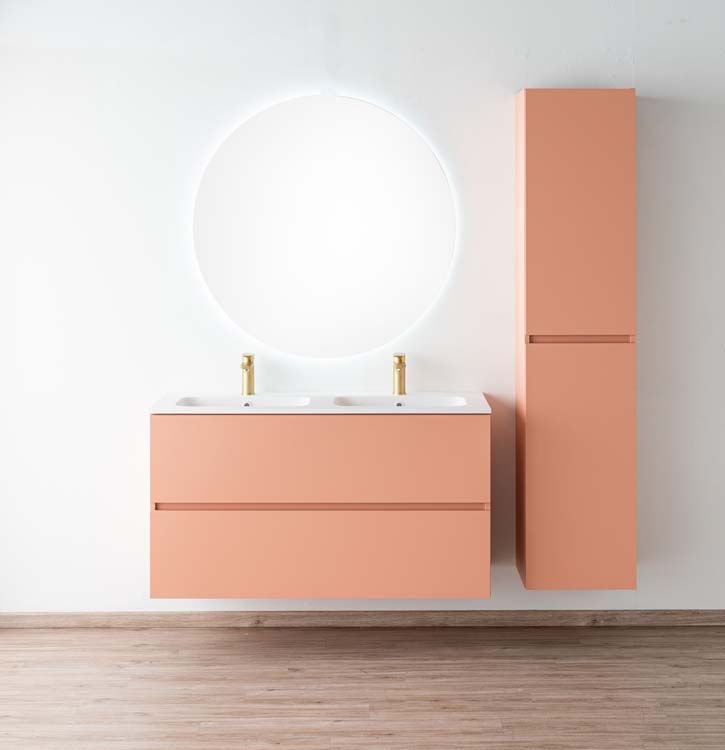 Meuble Puro Blush 120 cm lavabo mat blanc