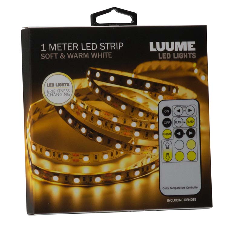 Bande menée lumière chaude 1 mètre avec télécommande 5V