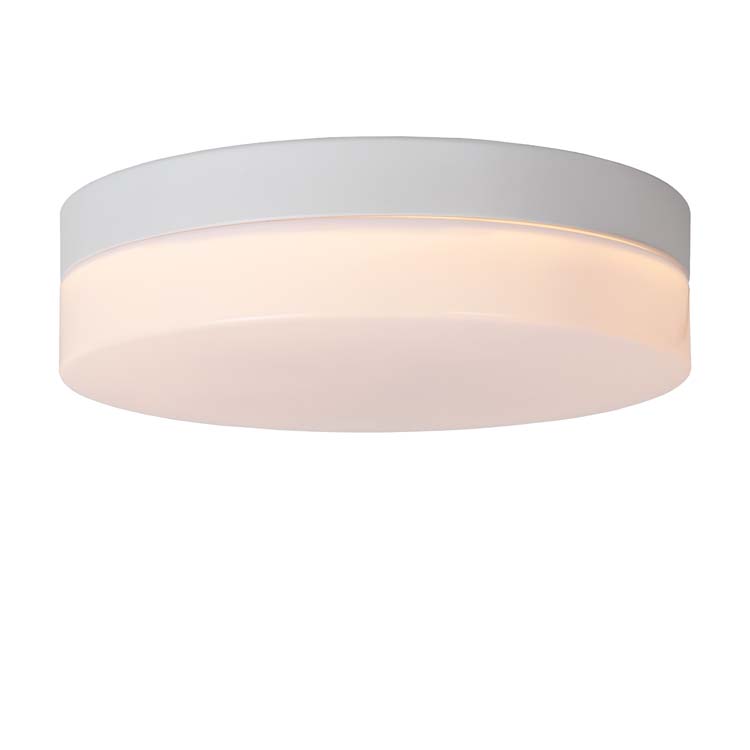 Lucide BISKIT - Plafonnier Salle de bains - Ø 23 cm - LED - 1x12W 2700K - IP44 - Blanc