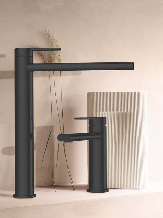 Robinet de lavabo Henriqua augmenté noir mat