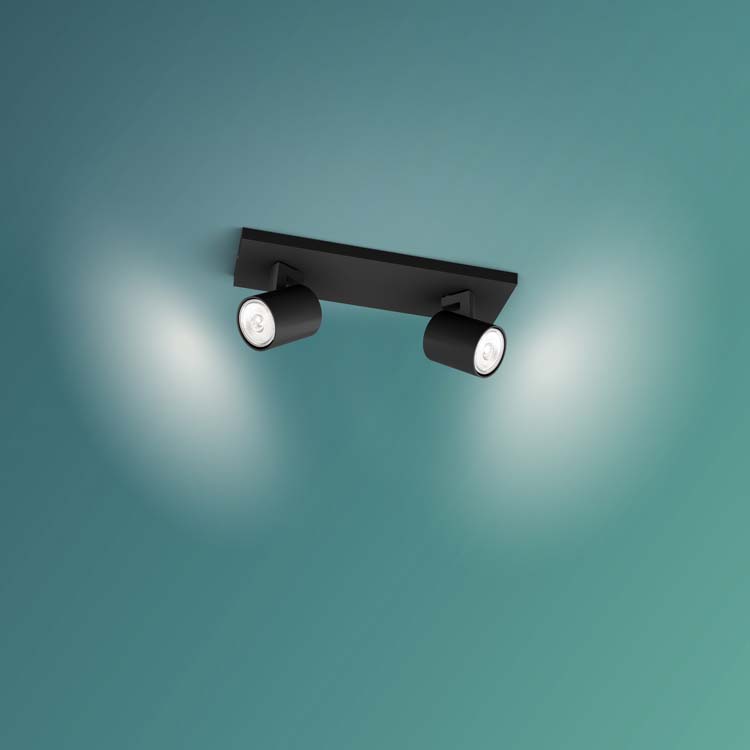 Spot en applique LED Noir 2x20W