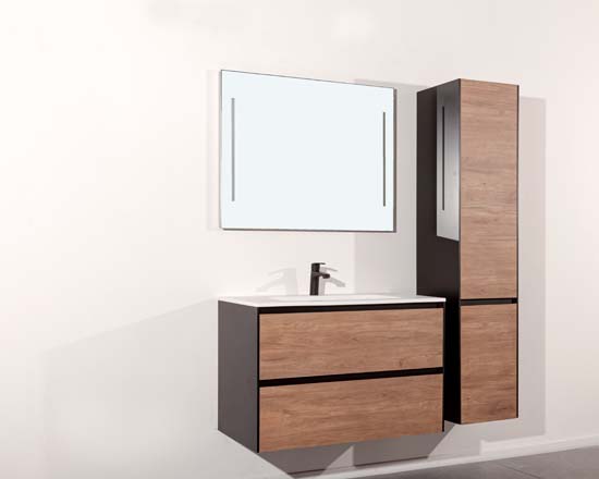 Meuble lavabo Molly look bois simple 894x455x580mm