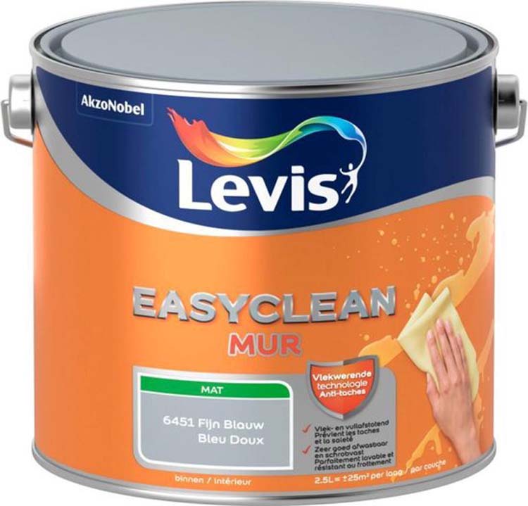 Levis Easyclean muur mat fijn blauw 2,5L