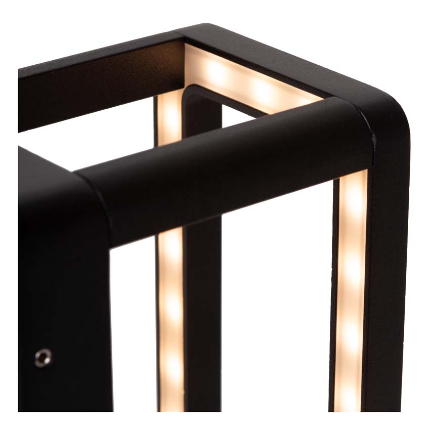 Lucide NARVIK - Wandlamp Binnen/Buiten - LED - 1x9,2W 3000K - IP65 - Zwart