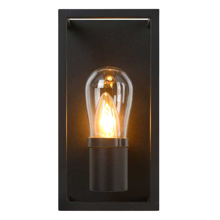 Lucide CARLYN - Wandlamp Badkamer - E14 - IP54 - Zwart