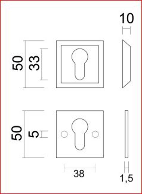 Entree cylindre de securité square noir structure uv 10 mm