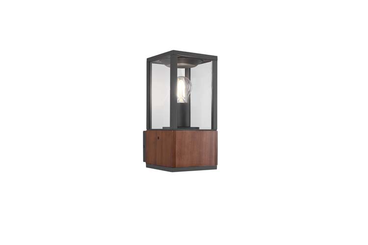 Buitenverlichting wandlamp hout antraciet H30cm E27 excl. lamp IP54