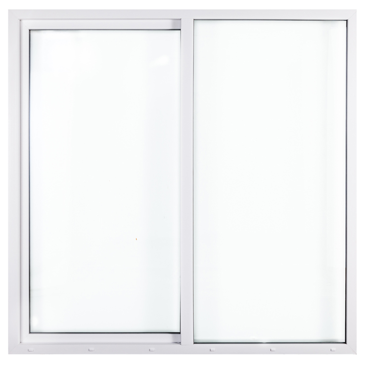 Porte coulissante PVC blanc 2100 x 2100 mm D>G