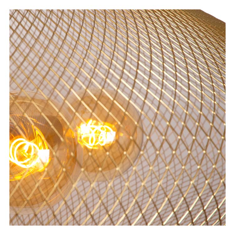 Lucide MESH - Hanglamp - Ø 88 cm - 3xE27 - Mat Goud / Messing