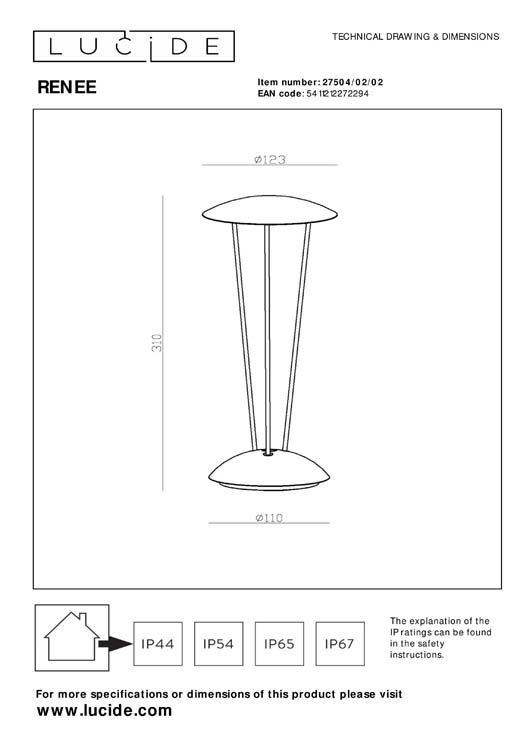 Lucide RENEE - Oplaadbare Tafellamp Buiten - Accu/Batterij - Ø 12,3 cm - LED Dimb. - 1x2,2W 2700K/3000K - IP54 - Met draadloos oplaadstation - Mat Goud / Messing