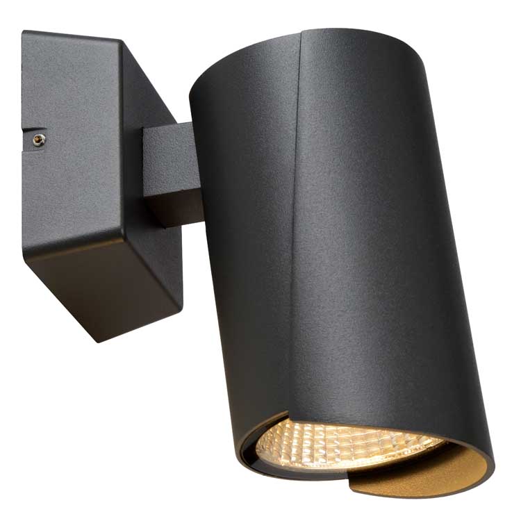 Lucide MANAL - Wandspot Buiten - LED - 1x12W 3000K - IP65 - Antraciet