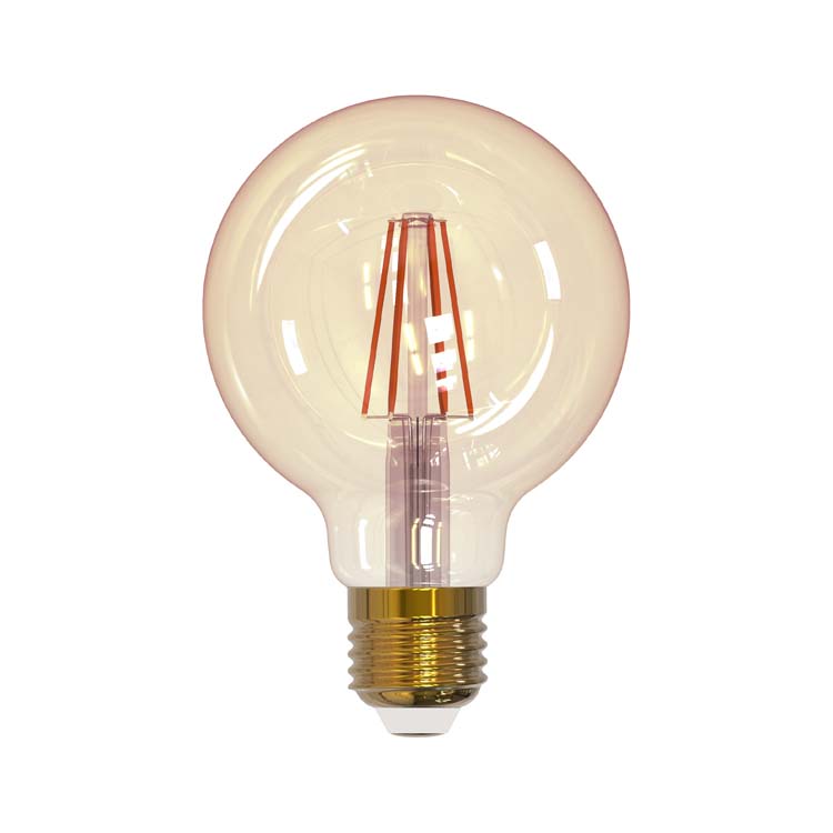 Lamp led filament bol amber 400 lumen 4W 2200K set 3 stuks