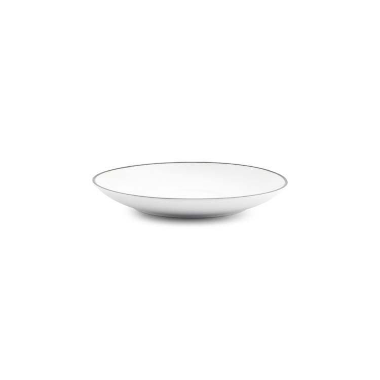 Ondertas voor mokkakopje Black Rim basic white 12,5 cm