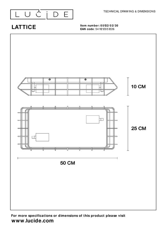 LATTICE Plafonniere 2x E27/40W Zwart