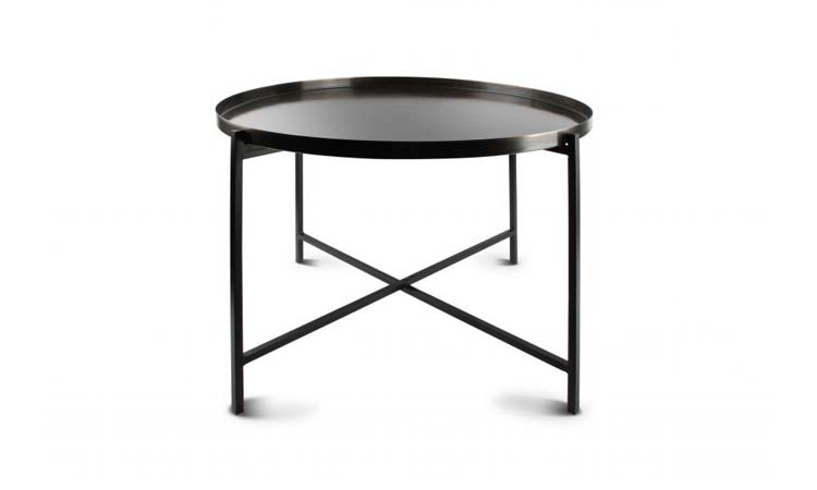 Table gigogne Patio noir brossé - 2 pcs