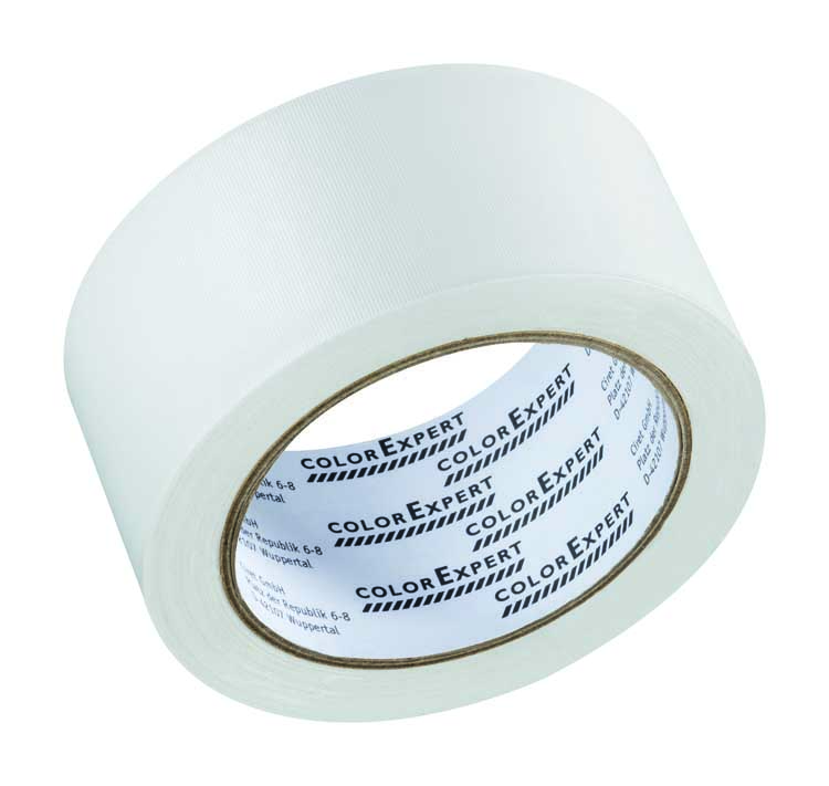 PVC tape geribbeld 50mmx33m wit afscheurbaar