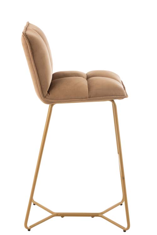 Tabouret de bar Pierre métal/textile beige 55 x 47 x 104 cm