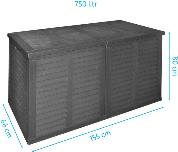 Boîte de jardin XL 750L noir