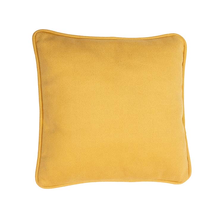 Coussin daim jaune avec bord 43x43 cm