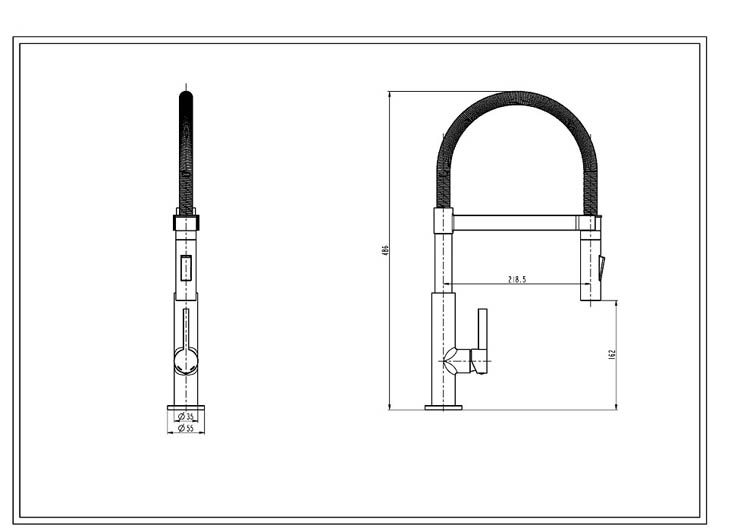 Robinet de cuisine Madou chrome/noir mat