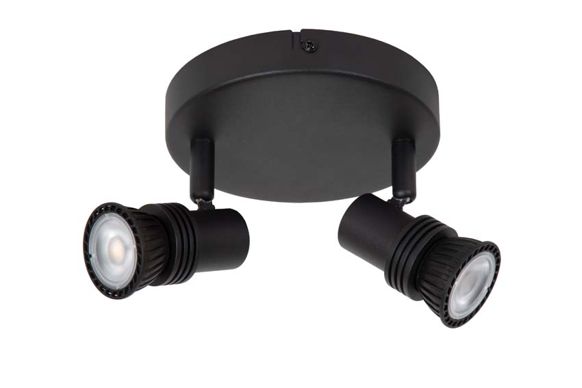 Lucide KIANTI - Spot plafond - Ø 15 cm - 2xGU10 - Noir