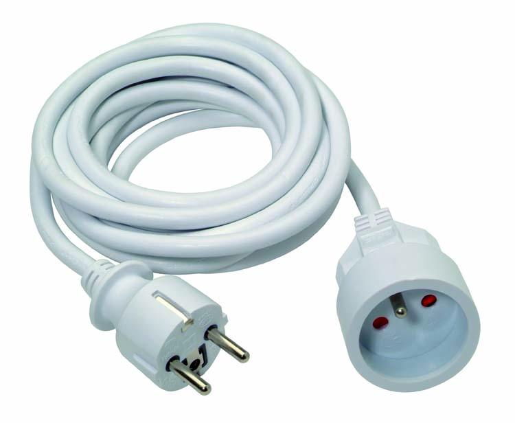 Rallonge 3G1.5 PVC 3m Blanc