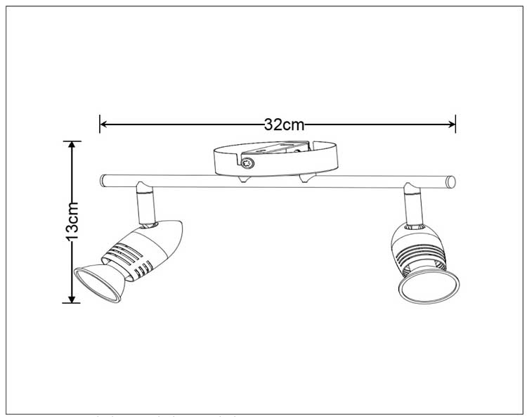 Lucide CARO-LED - Plafondspot - LED - GU10 - 2x5W 2700K - Mat chroom