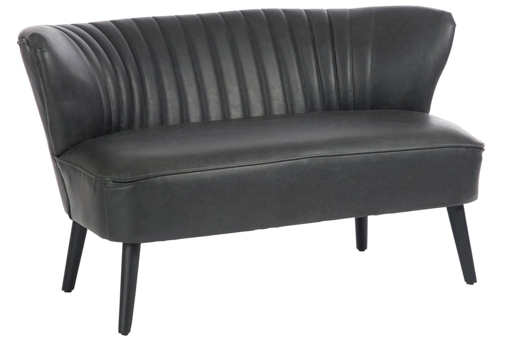 Fauteuil 2 persons noir cuir