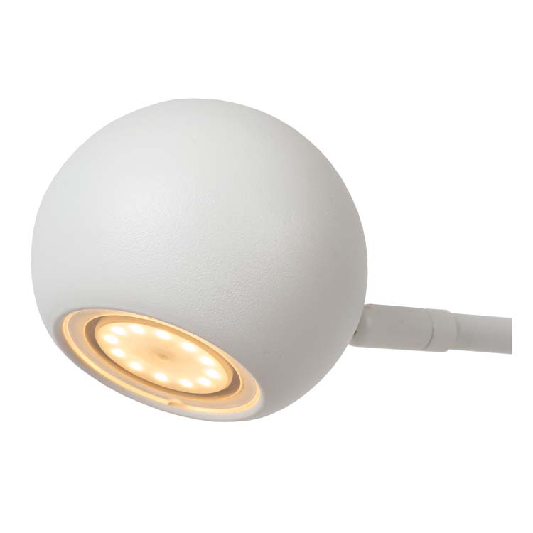 Lucide COMET - Lampadaire / lampe de lecture Rechargeable - Batterie - LED Dim. - 1x3W 2700K - 3 StepDim - Blanc