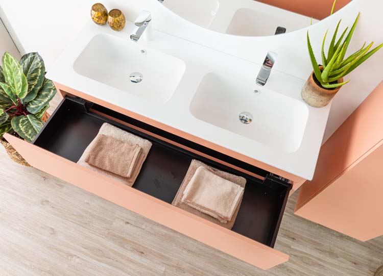 Meuble Puro Blush 120 cm lavabo mat blanc