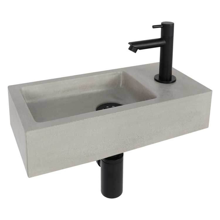 Handenwasserset Jari 38n5x18,5x9cm beton grijs