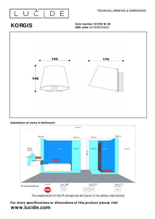 KORGIS - Wandlamp Badkamer - LED - 1x10W 3000K - IP44 - Transparant