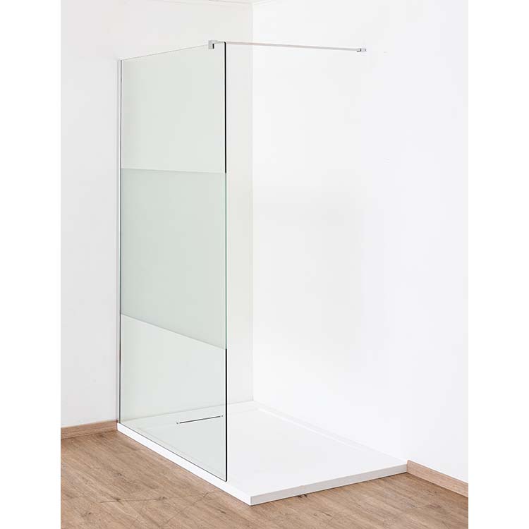 Inloopdouche Anais 137 x 200 cm verzuurd glas - chroom