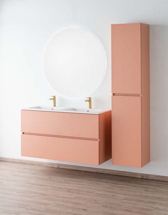 Meuble Puro Blush 120 cm lavabo mat blanc