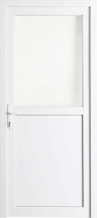 Porte extérieure Tano pvc blanche 60 mm 860 x 2080 mm demi-vitrée G