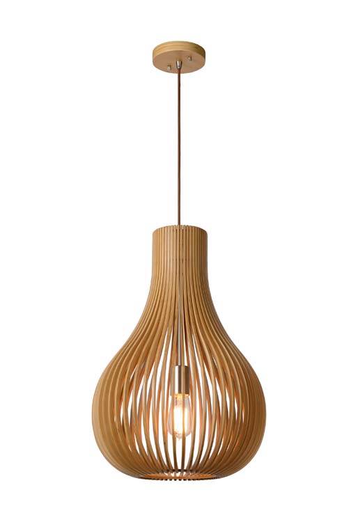 Lucide BODO - Suspension - Ø 38 cm - E27 - Bois clair