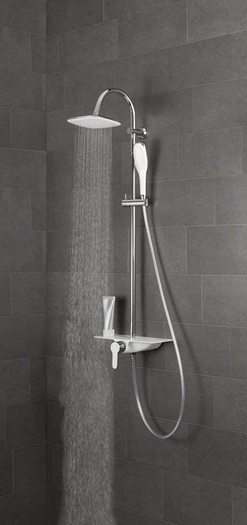 Douche principale Wolf chrome-blanc avec planchet