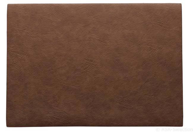 Placemat vegan aspect cuir 46x33 cm caramel