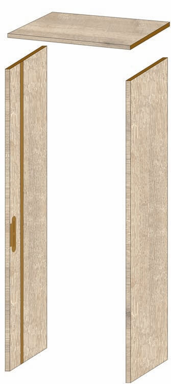 Doorgang 40cm zonder deurlijsten vintage mont-blanc 202.1cm