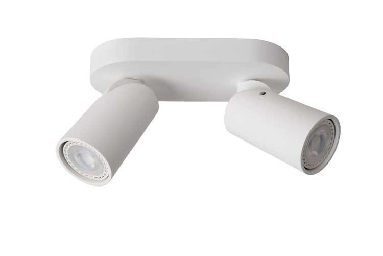 Lucide XYRUS - Spot plafond - LED Dim to warm - GU10 - 2x5W 3000K/2200K - Blanc